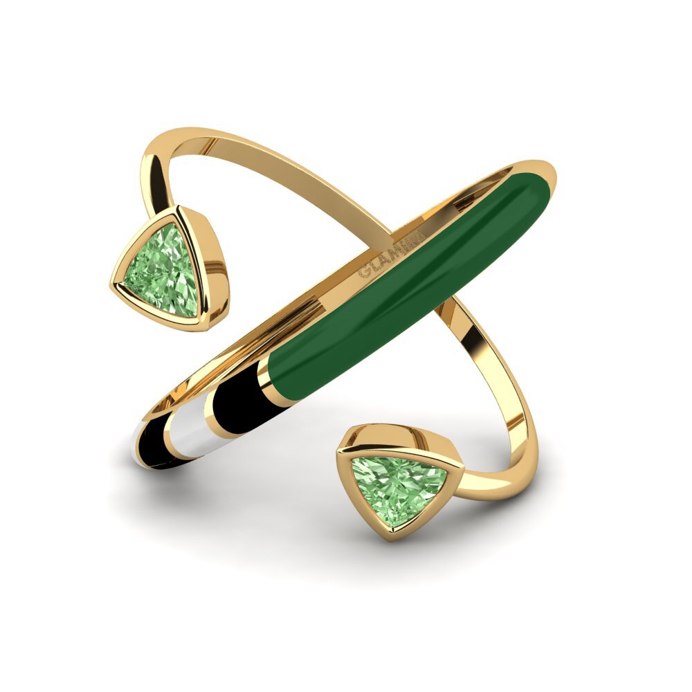 Green Diamond Ring Solnedgan