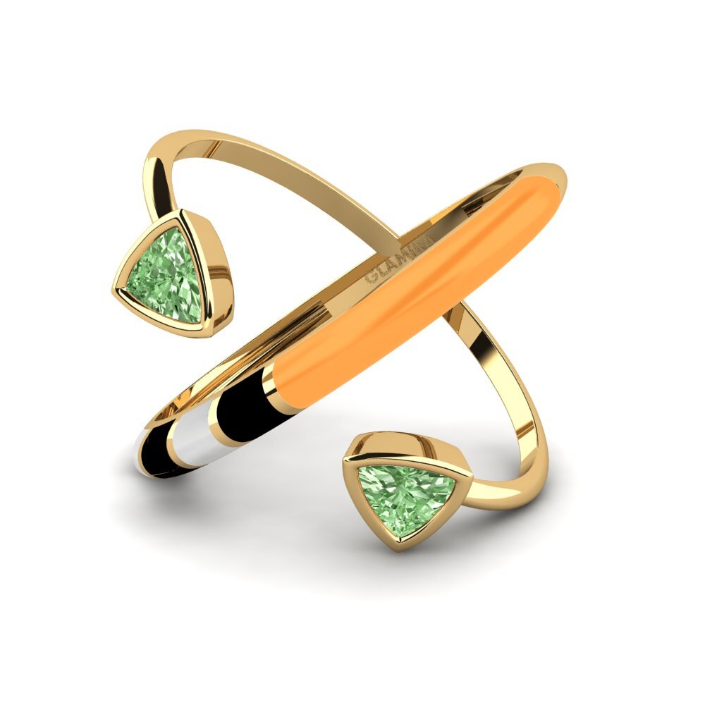 Grüner Diamant Ring Solnedgan