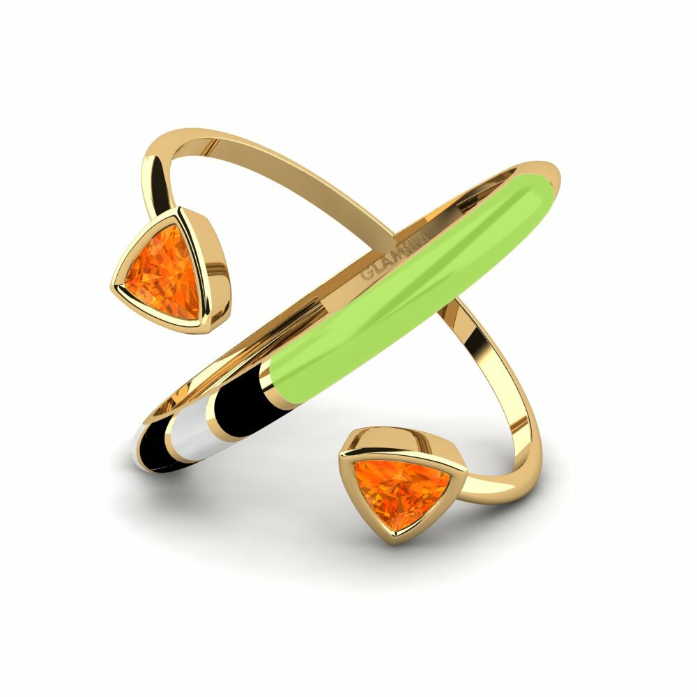 Saphir orange Bague Solnedgan