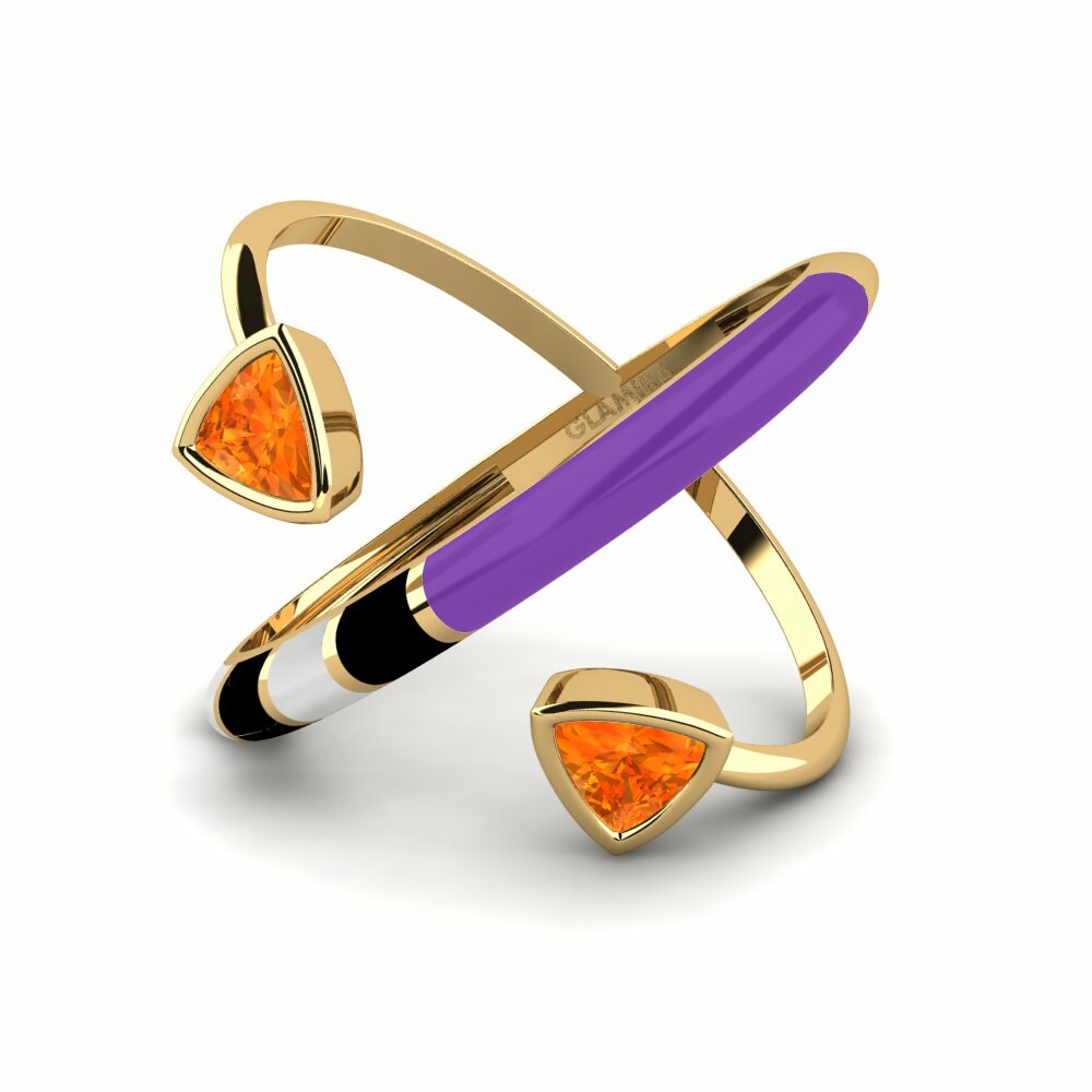 Saphir orange Bague Solnedgan