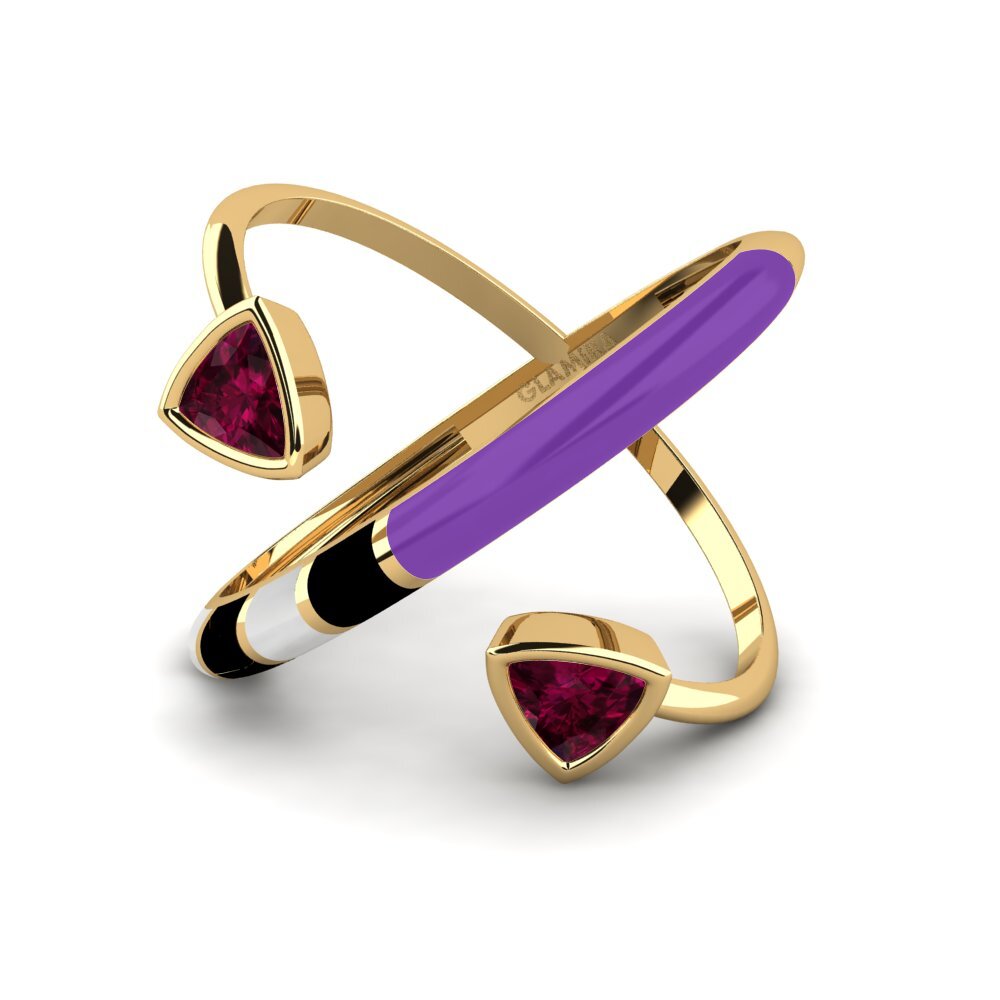 Granate Rhodolite Anillo Solnedgan