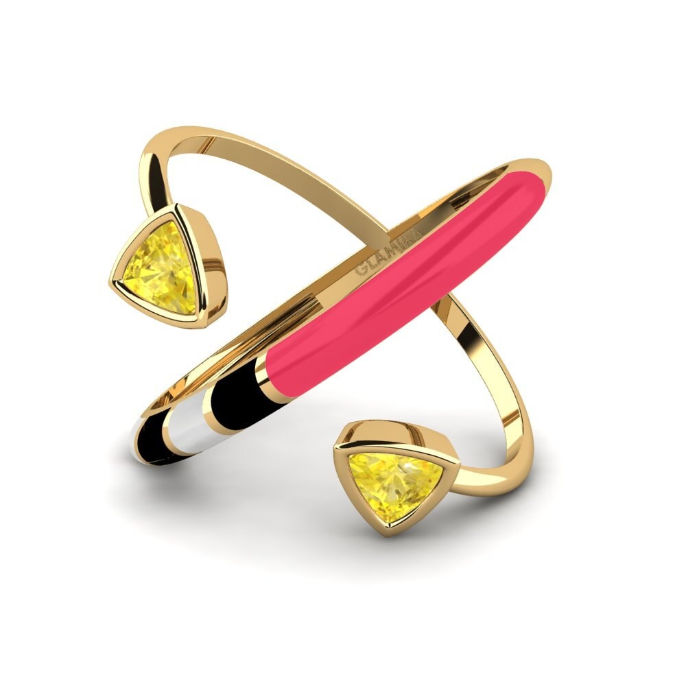 Gelber Saphir Ring Solnedgan