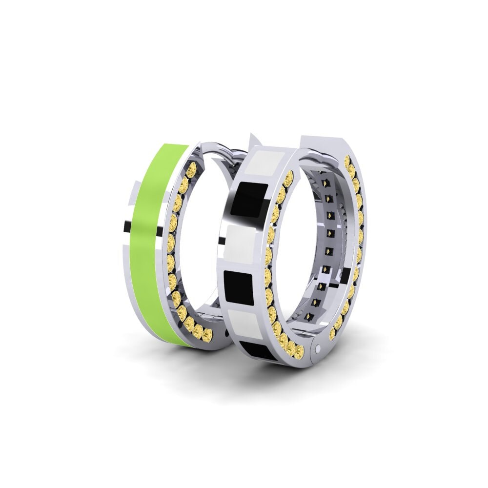 Diamante Amarillo Pendiente de mujer Soloppang