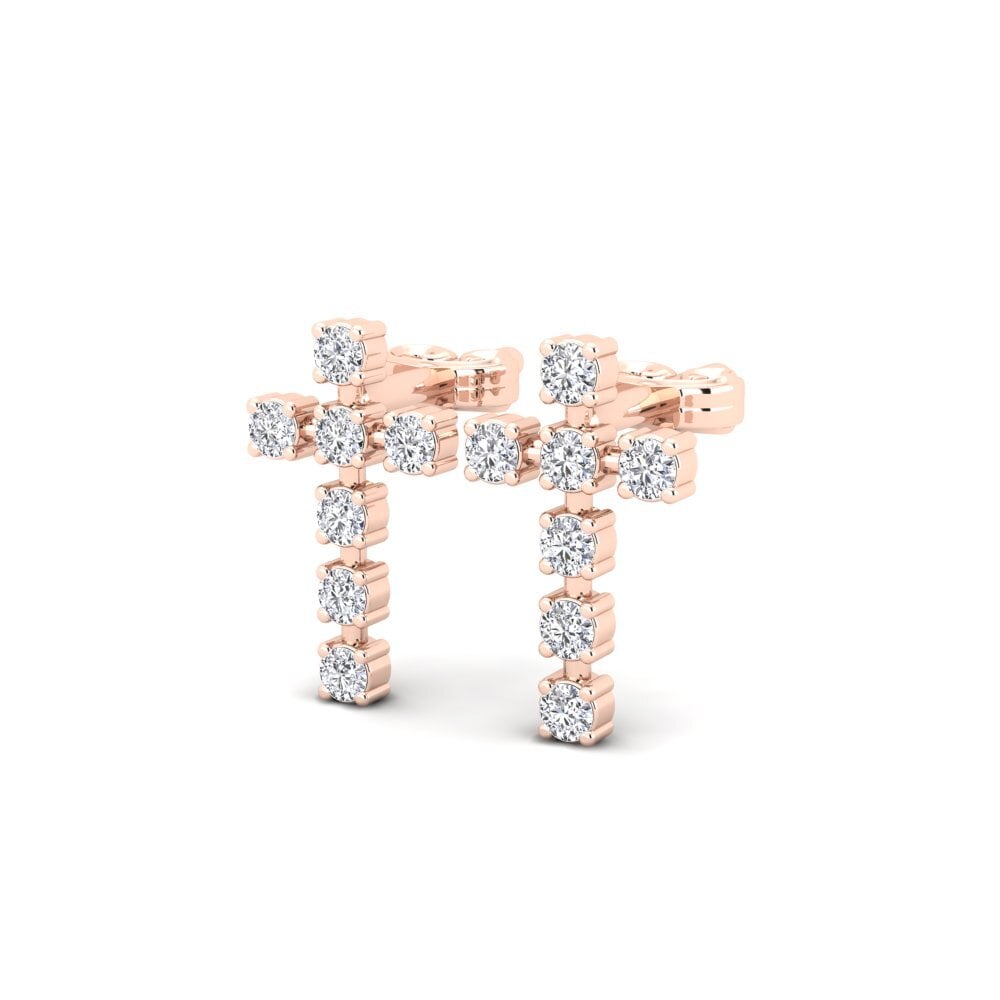 9k Oro Rosa Redondo Pendiente de mujer Solveiga