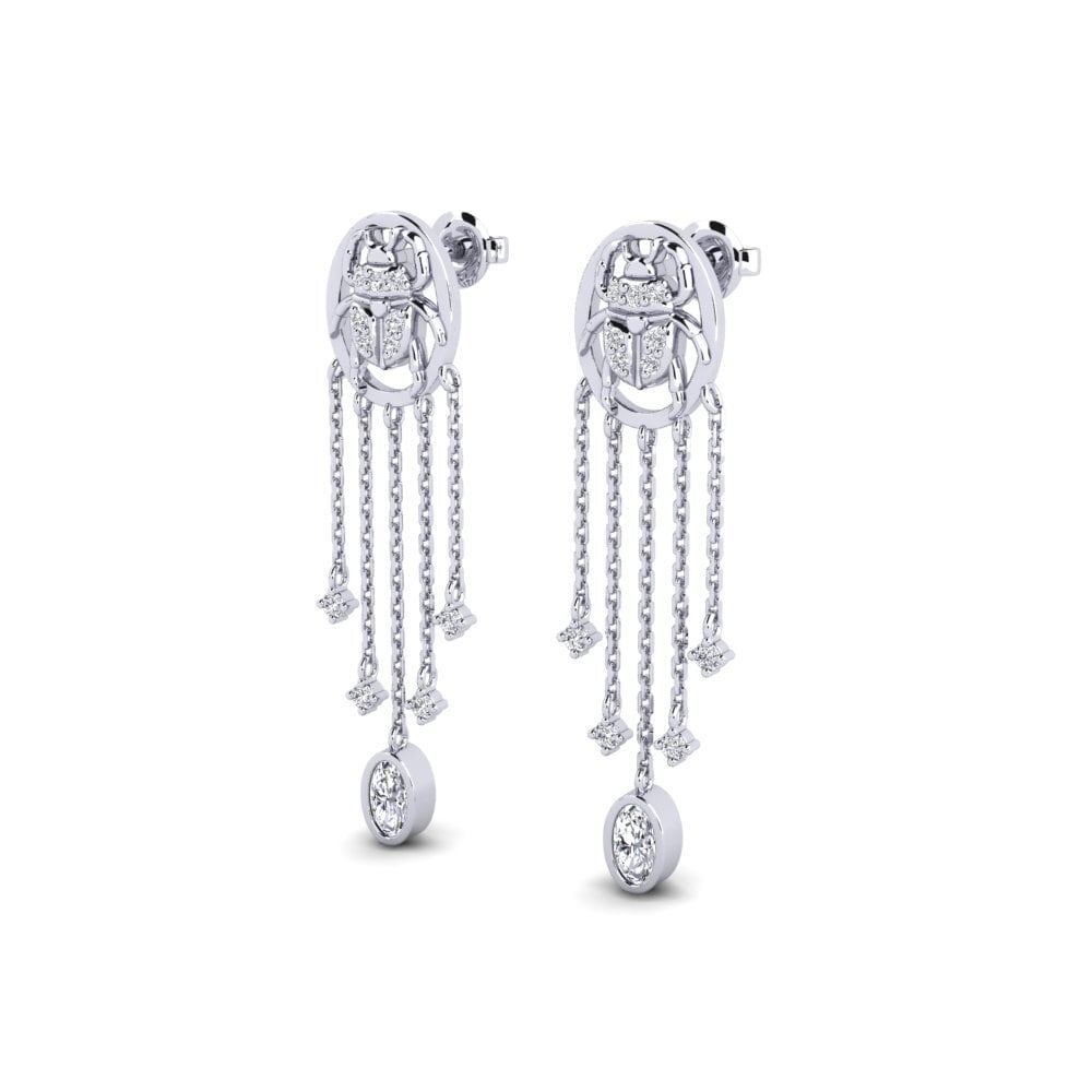 950 Palladium Oval Lab Grown Diamond Women's Earring Solwezi