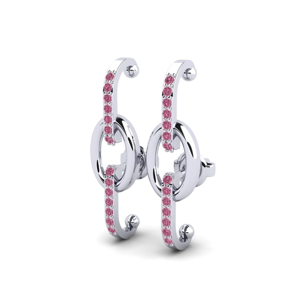 Plata 925 Granate Rhodolite Pendiente de mujer Somriure