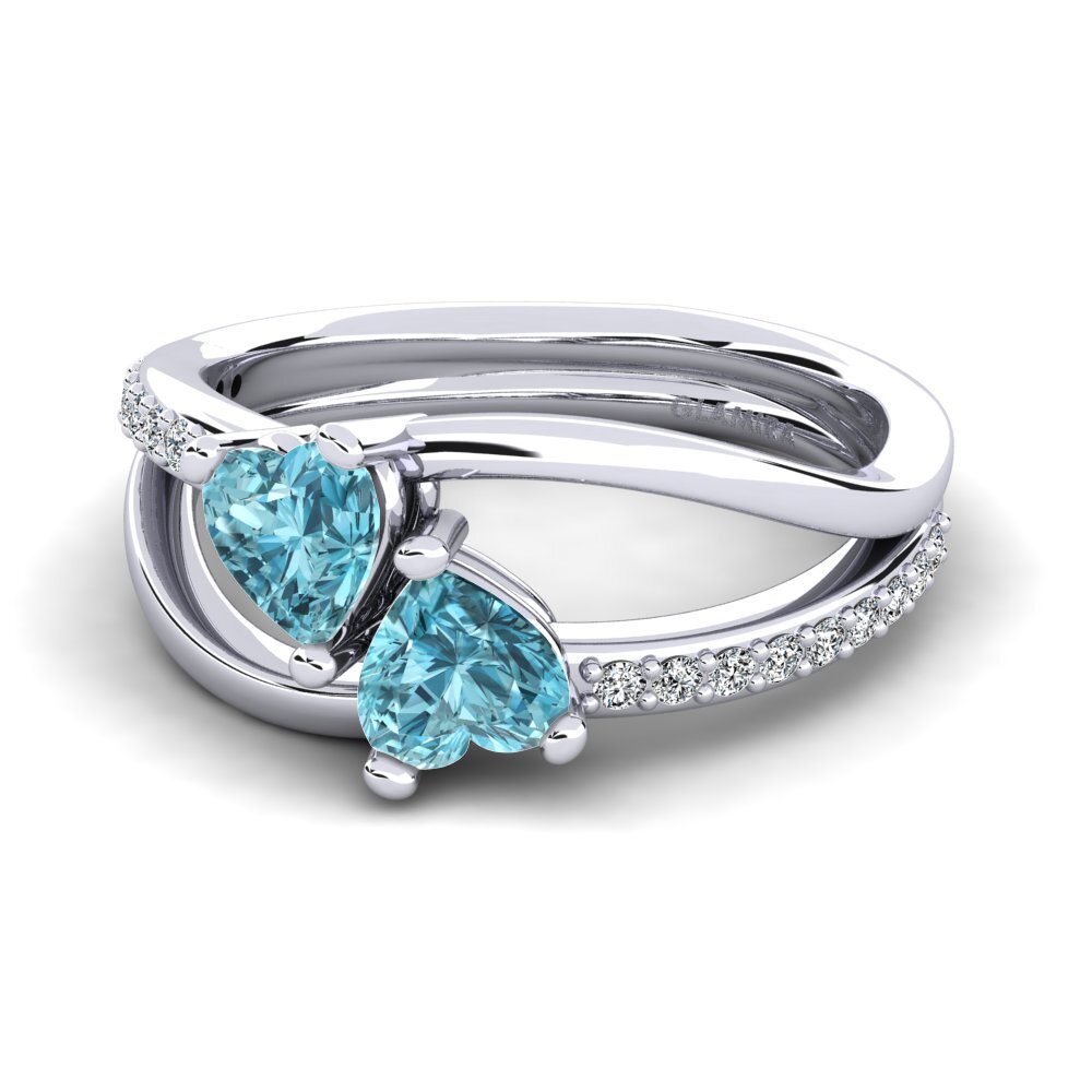 Heart Blue Zircon Ring Sonnett
