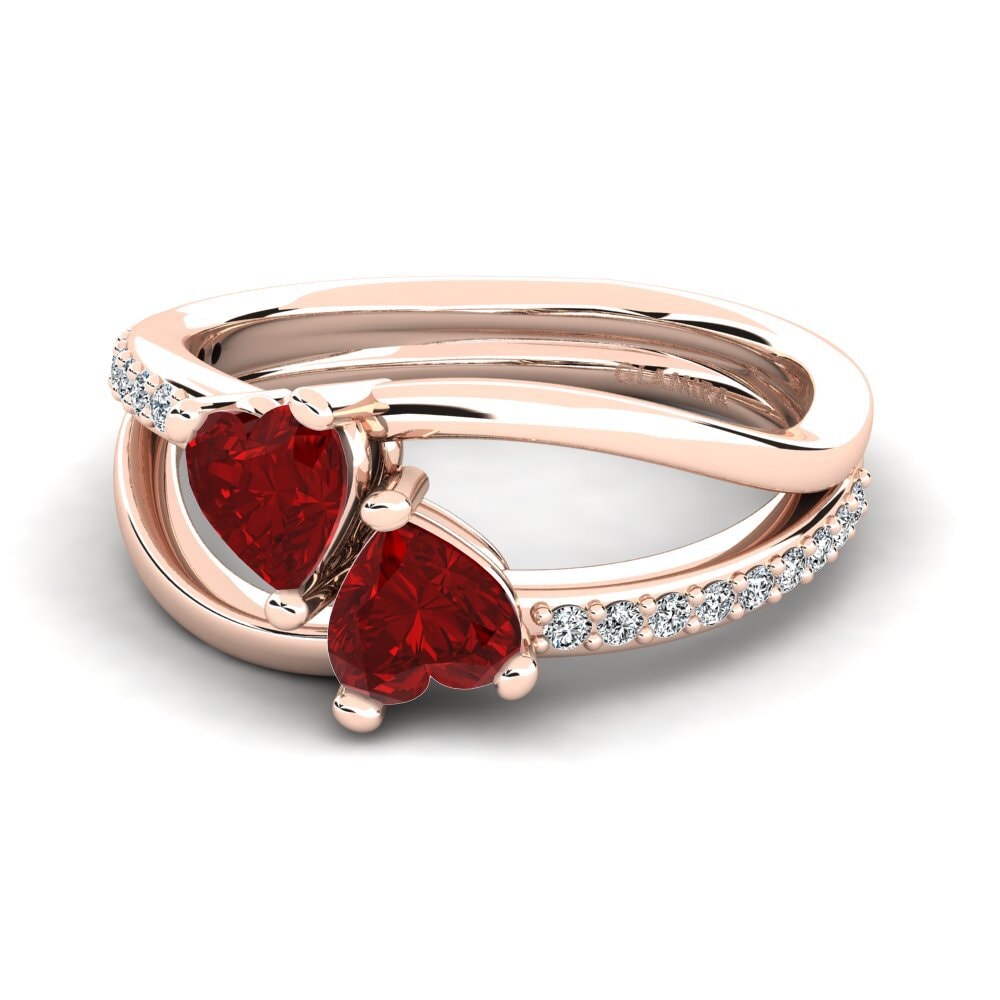 18ct Rose Gold Ruby (Lab Created) Ring Sonnett