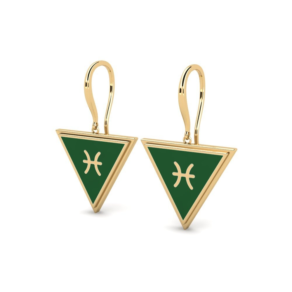 9k Oro Amarillo Pendientes Sonvoch - Pisces