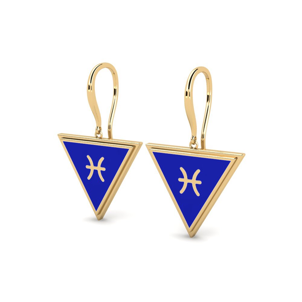 9k Oro Amarillo Pendientes Sonvoch - Pisces