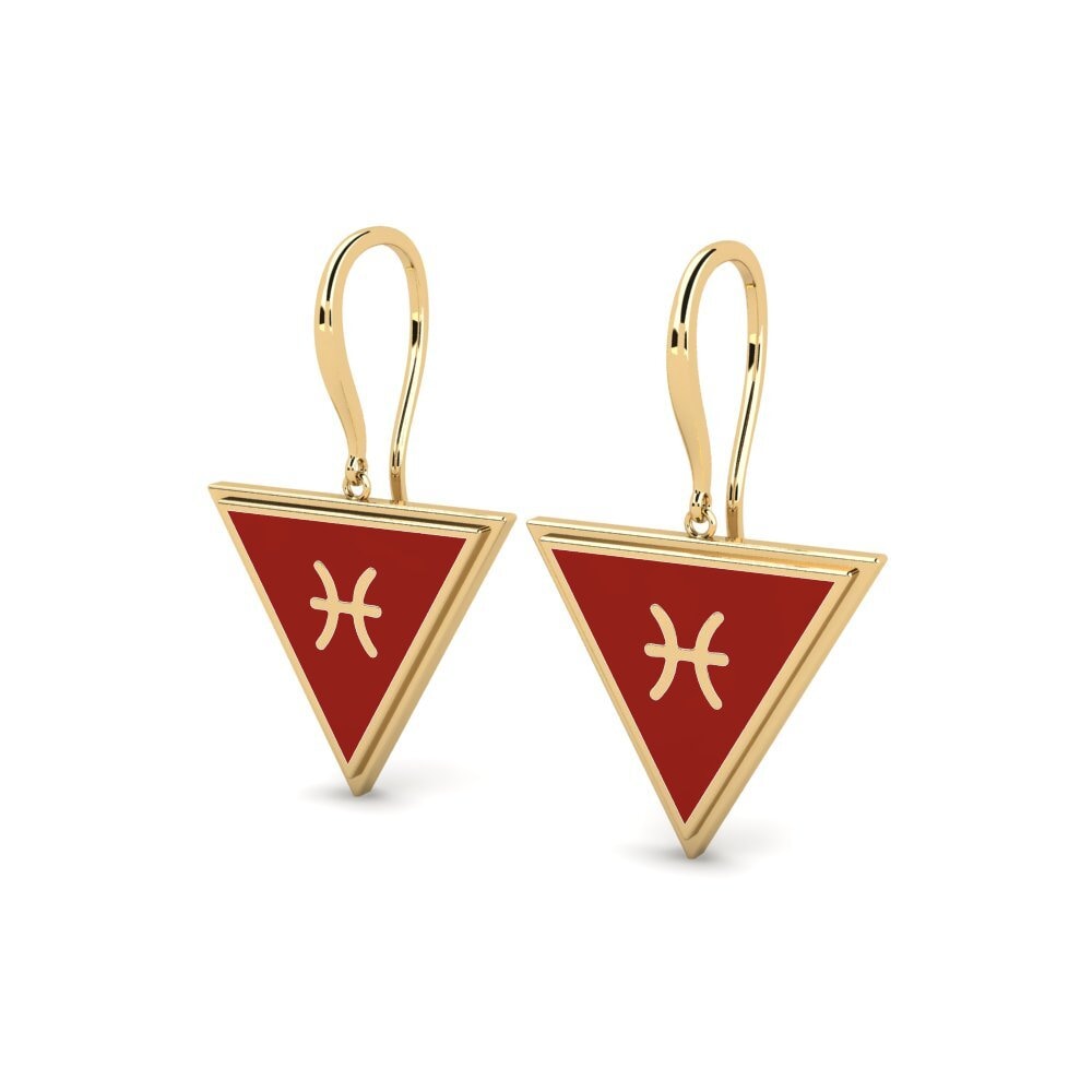 9k Oro Amarillo Pendientes Sonvoch - Pisces