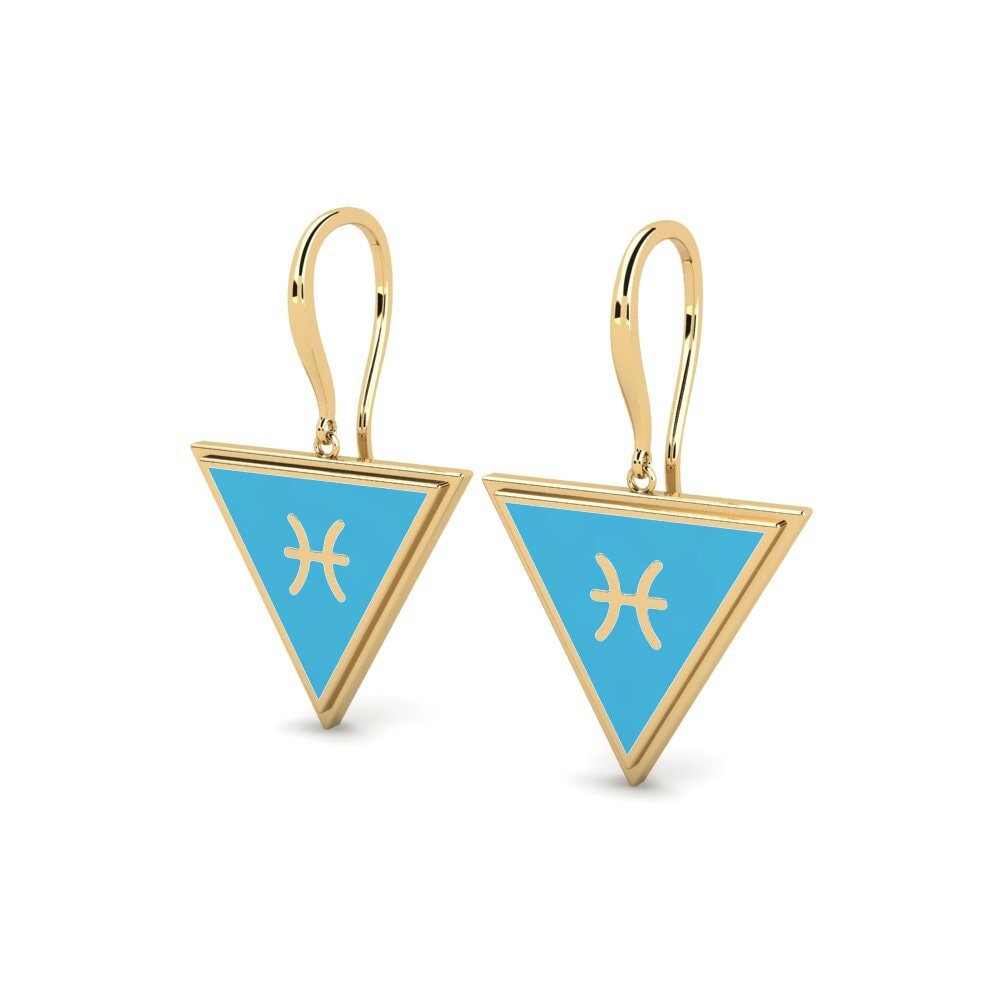 9k Oro Amarillo Pendientes Sonvoch - Pisces