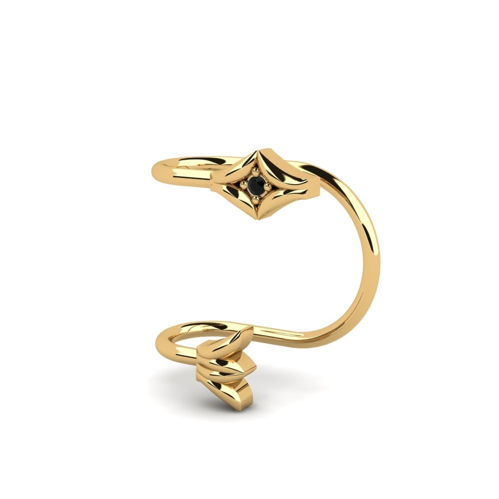 14k Oro Amarillo Diamante Negro Pendiente de mujer Sordello