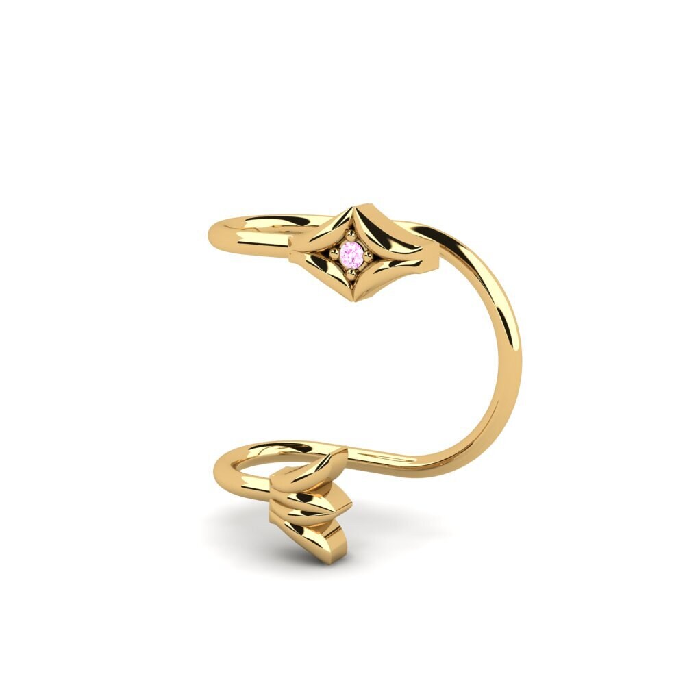 14ct Yellow Gold Pink Sapphire Women's Earring Sordello