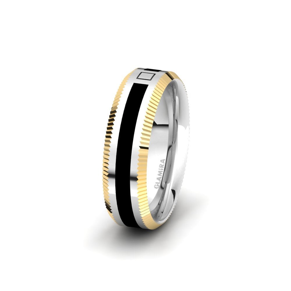 9ct White & Yellow Gold Men's Wedding Ring Spectacular Start