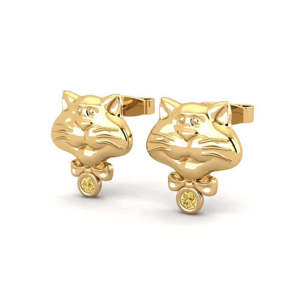 14ct Yellow Gold Yellow Diamond Kid's Earring Speights