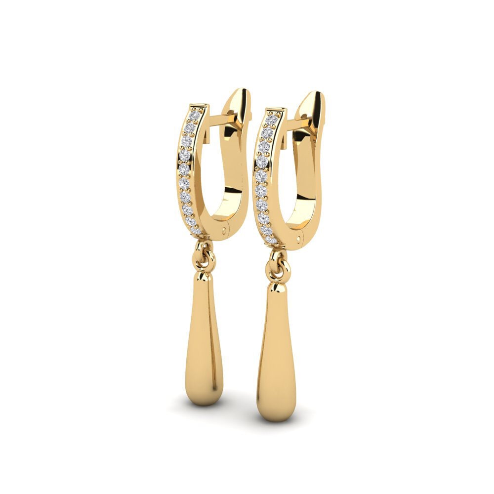 14K Geel Goud Diamant Dames Oorbellen Speranza