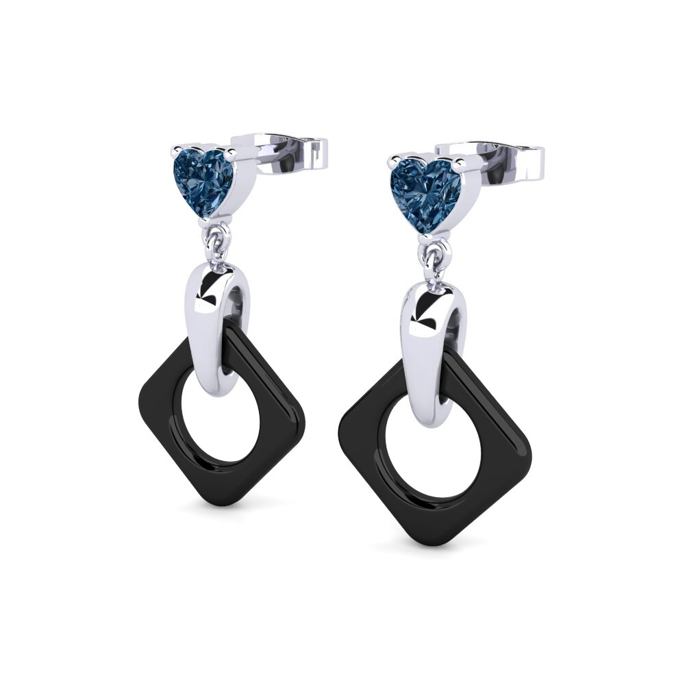 Diamante Azul Brincos Feminino Sphealed