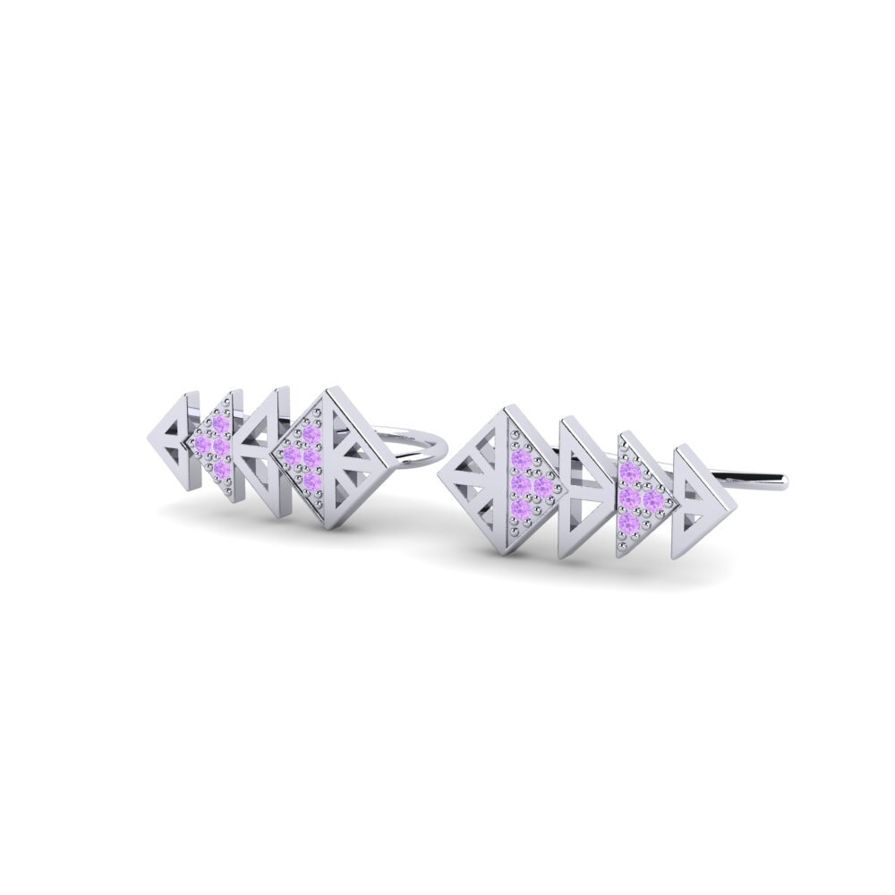 Weißgold 750 Amethyst Damen ohrring Spitefulness