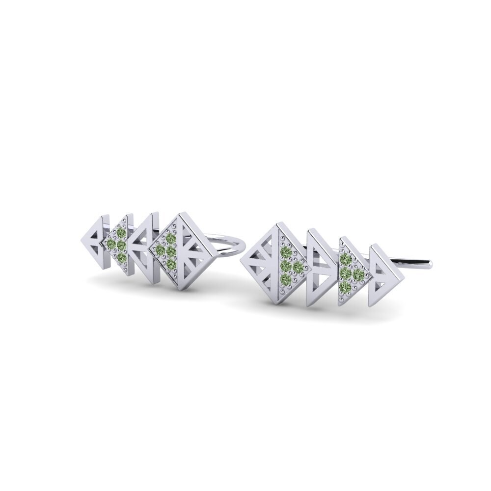 950 Platin Grüner Diamant Damen ohrring Spitefulness