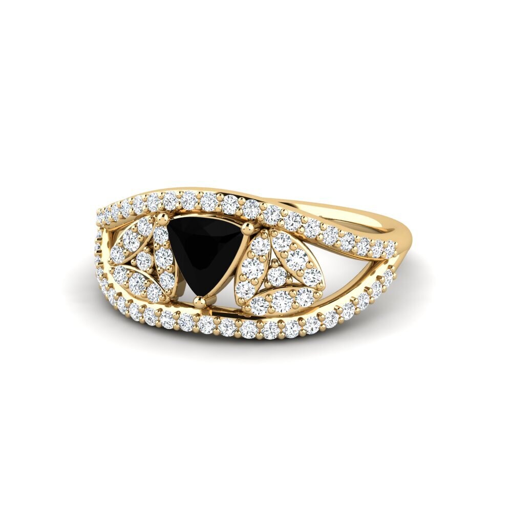 Trillion Black Sapphire Engagement Ring Spro