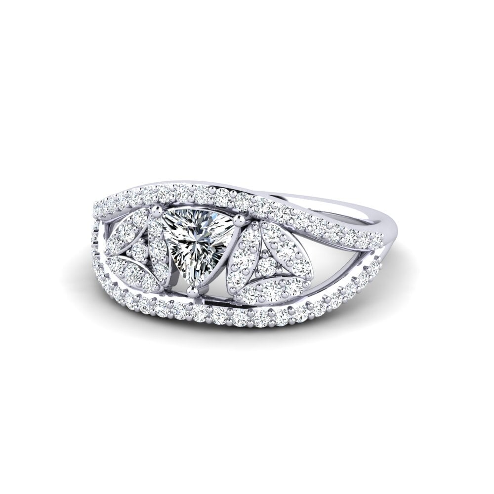 9ct White Gold Trillion Engagement Ring Spro