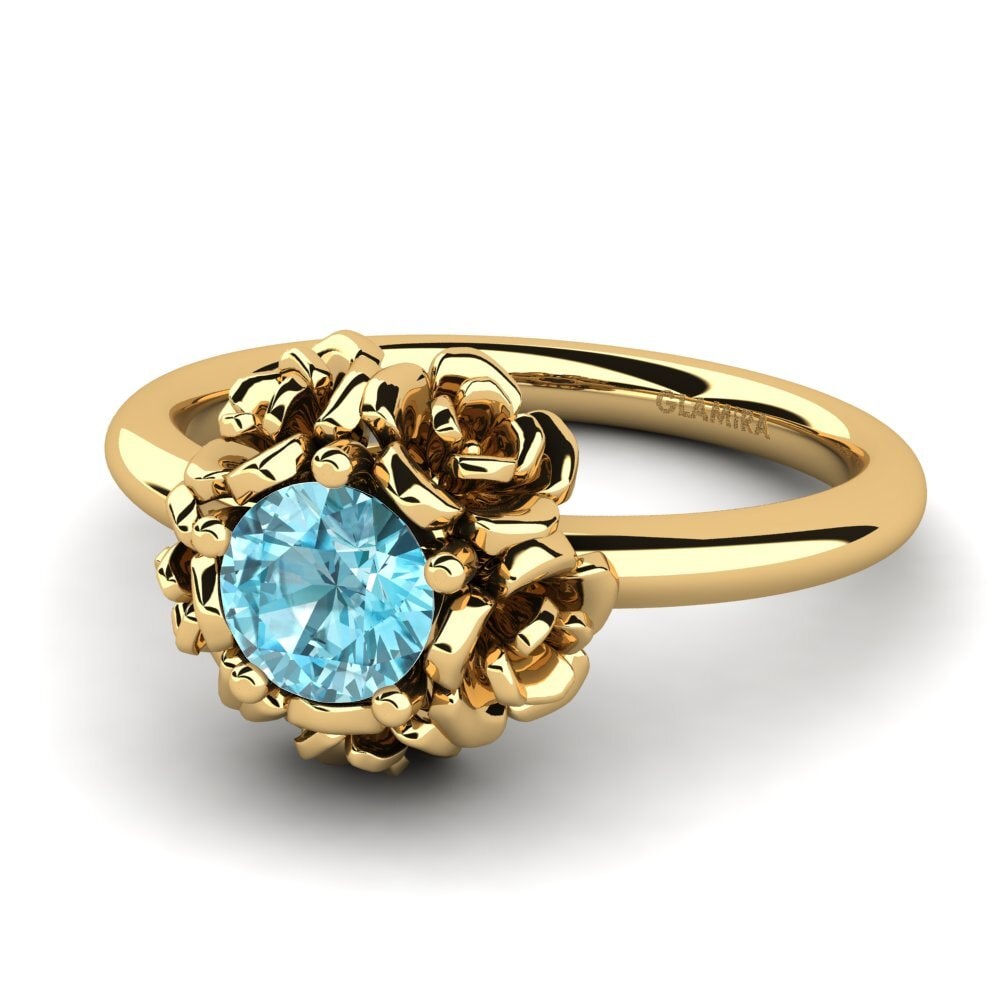 Circón Azul Anillo de compromiso Sretno