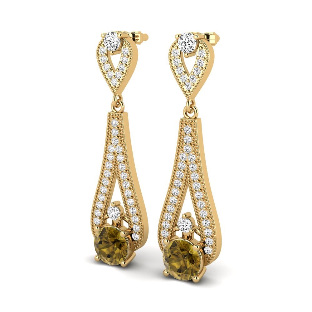 Đá Zircon Nâu Bông tai nữ Stacey