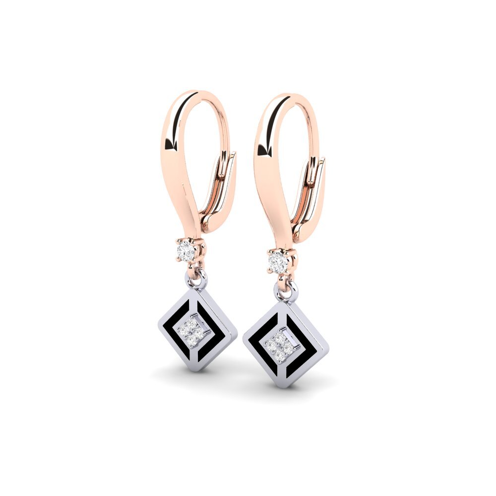 9k Oro Rosa/Blanco Pendiente de mujer Stagnante
