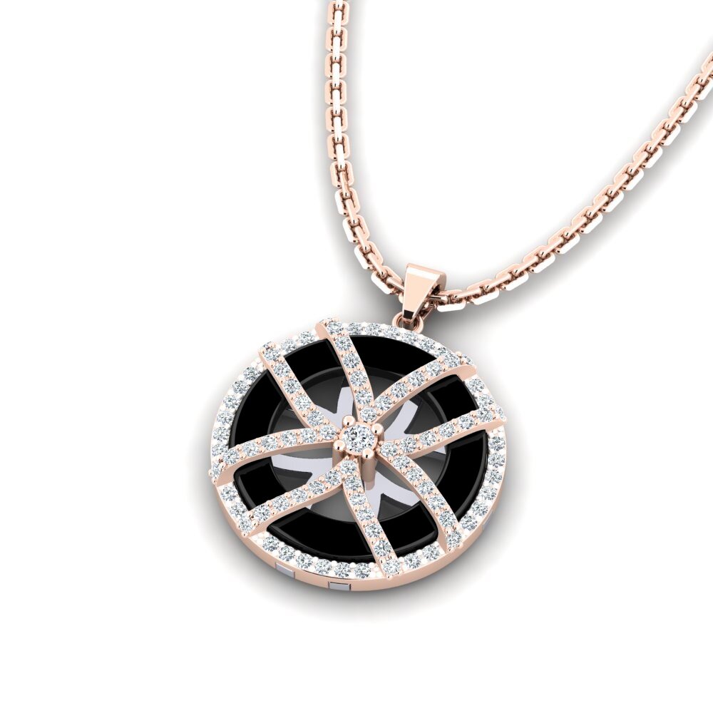 14k Oro Rosa/Blanco Colgante de Mujer Stapleton