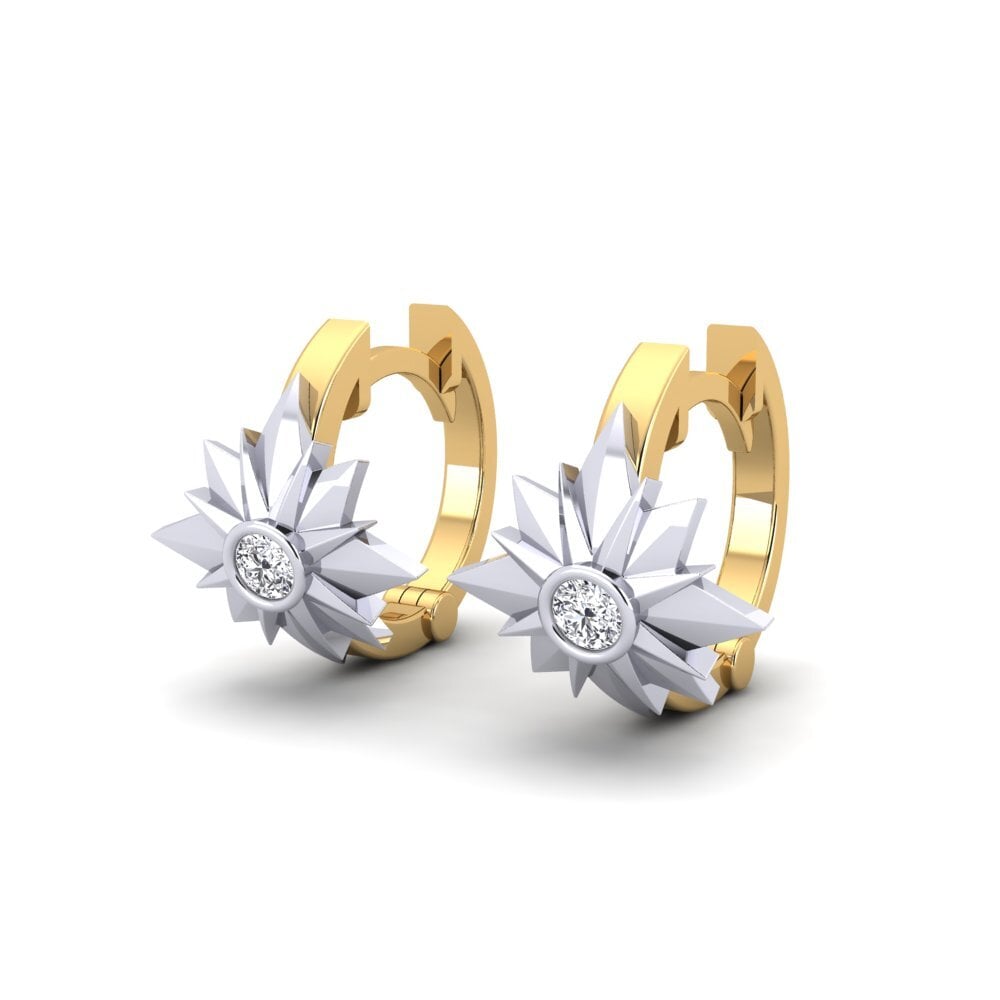 14k Oro Amarillo/Blanco Pendiente de mujer Starbow