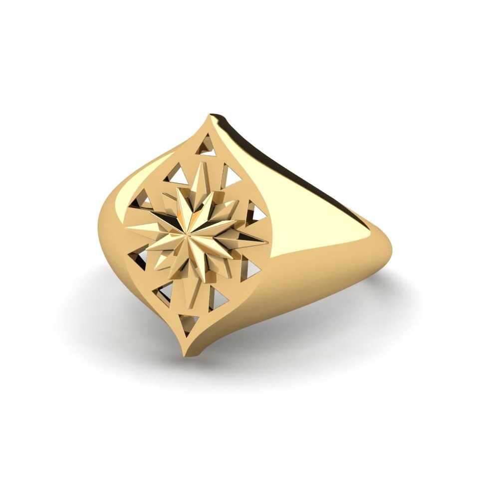 9k Oro Amarillo Anillo Starrynight