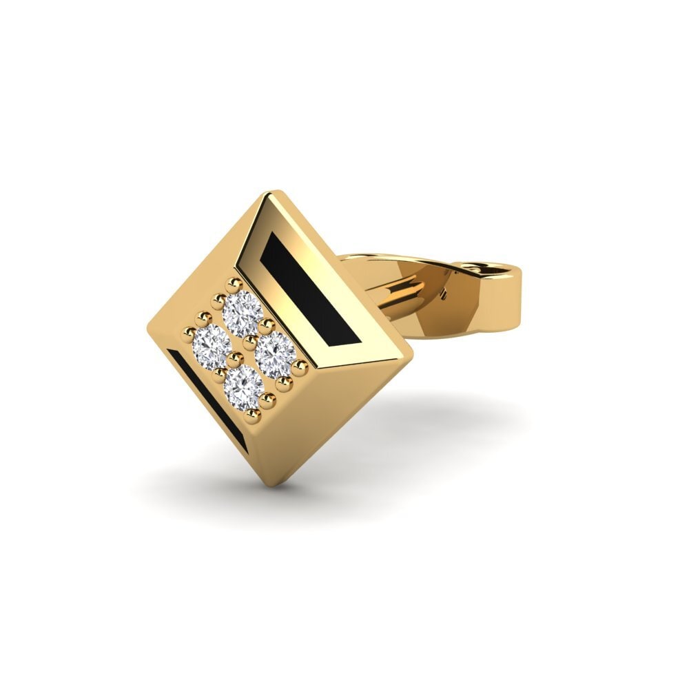 9k Oro Amarillo Diamante cultivado en laboratorio Pendiente para hombre Staryu