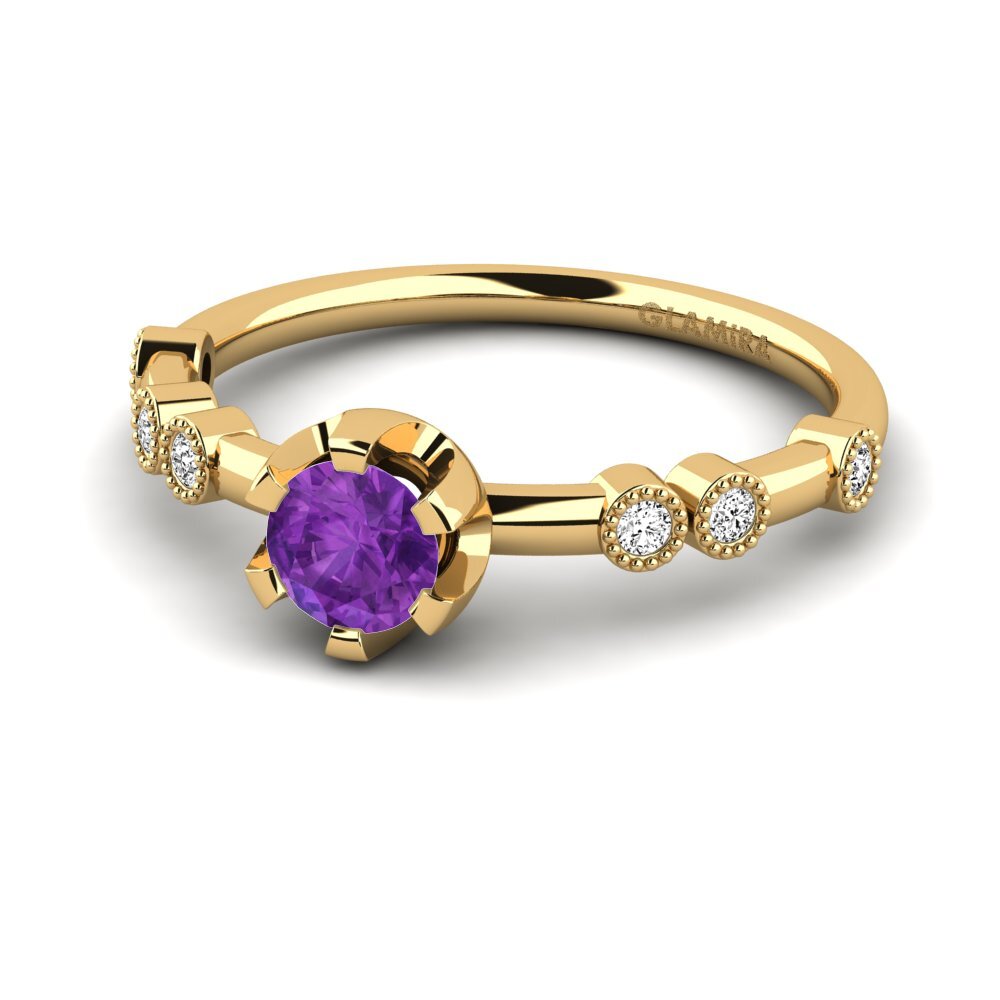 Amatista Anillo de compromiso Stasiya