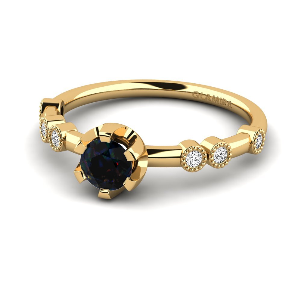Opalo Negro Anillo de compromiso Stasiya
