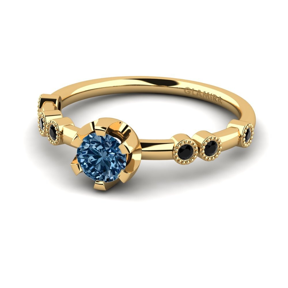Blue Diamond Engagement Ring Stasiya