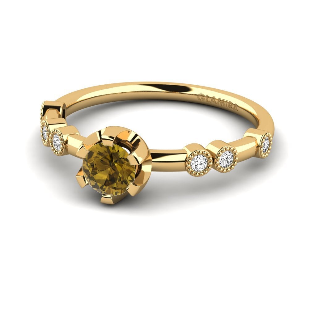Circón Marrón Anillo de compromiso Stasiya