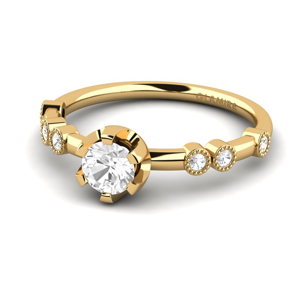Zafiro blanco Anillo de compromiso Stasiya