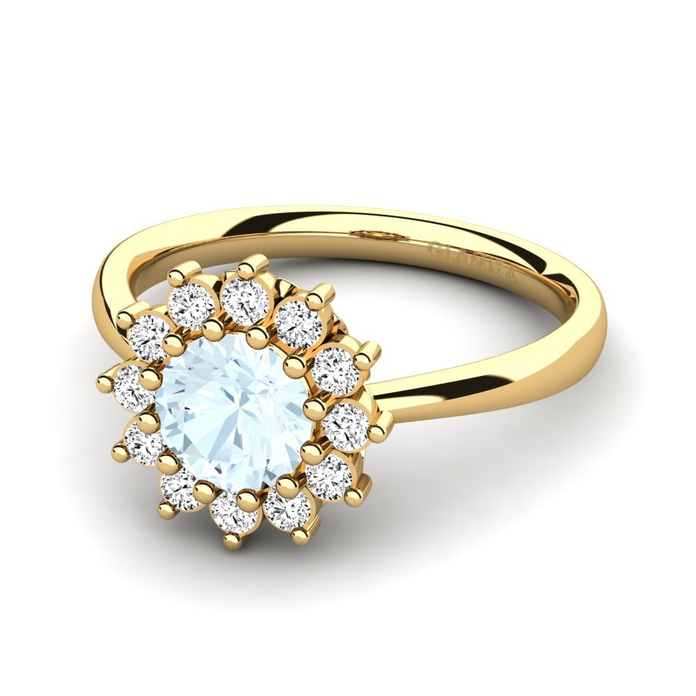 Aguamarina Anillo de compromiso Staska