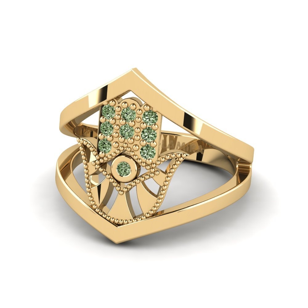 Green Diamond Pinky Ring Stature