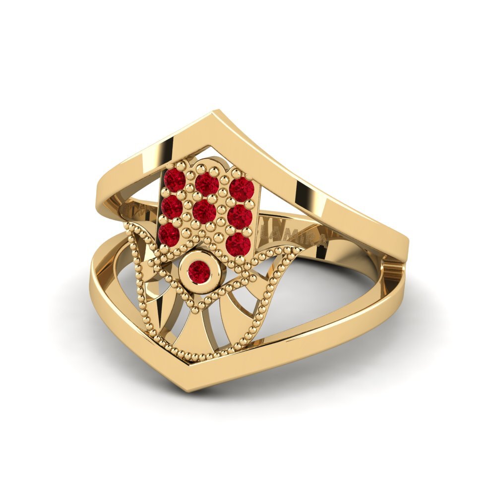Red Zirconia Pinky Ring Stature