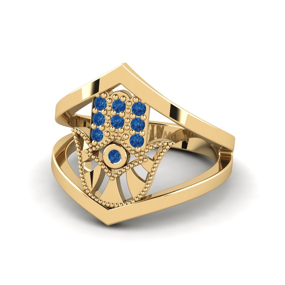 Dark Blue Zirconia Pinky Ring Stature