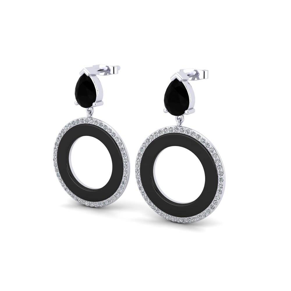 Pear Black Onyx Women's Earring Staub