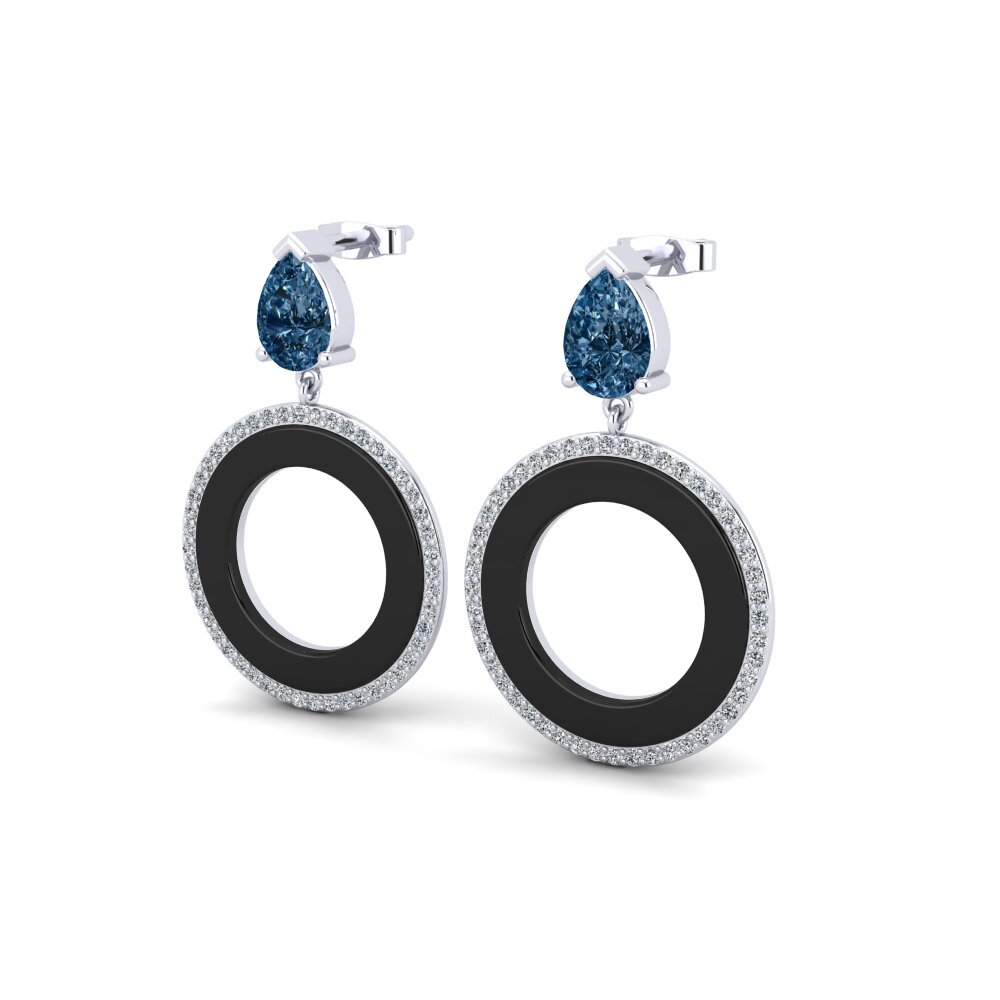 Diamante Azul Brincos Feminino Staub