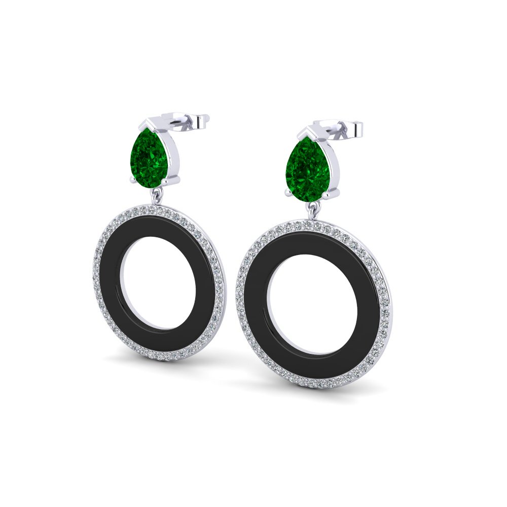 Pear Green Zirconia Women's Earring Staub