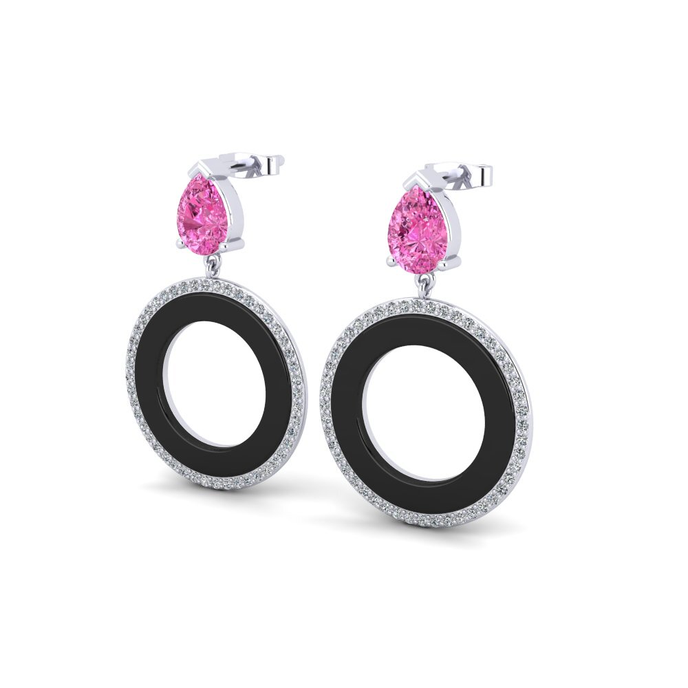 Pink Topaz Women's Earring Staub