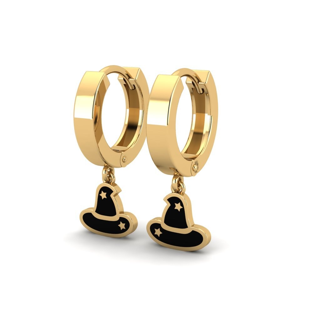 9k Oro Amarillo Pendientes Steep