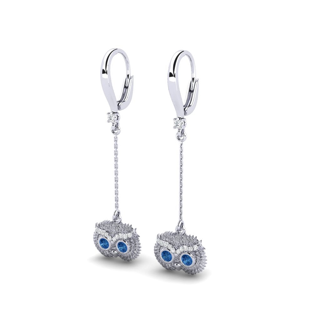 Donker Blauwe Zirkoon Dames Oorbellen Steffle