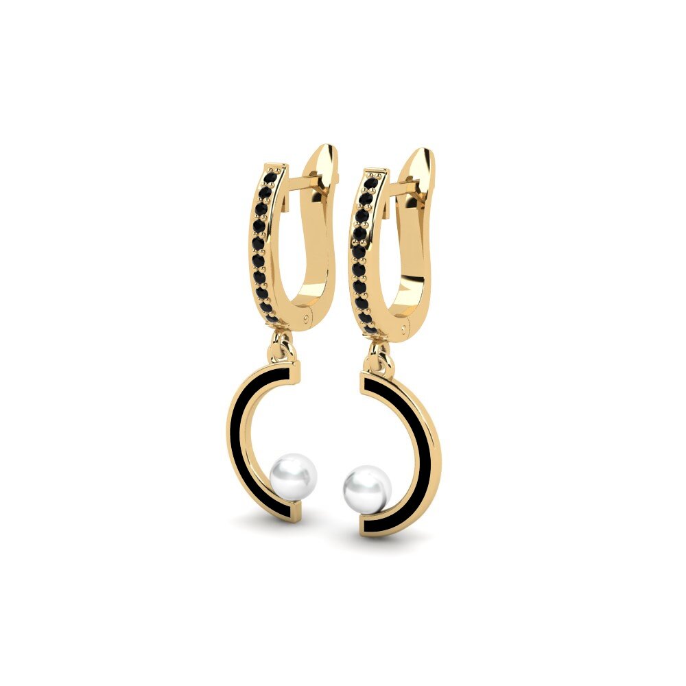 Ônix Negro Brincos Feminino Stellah