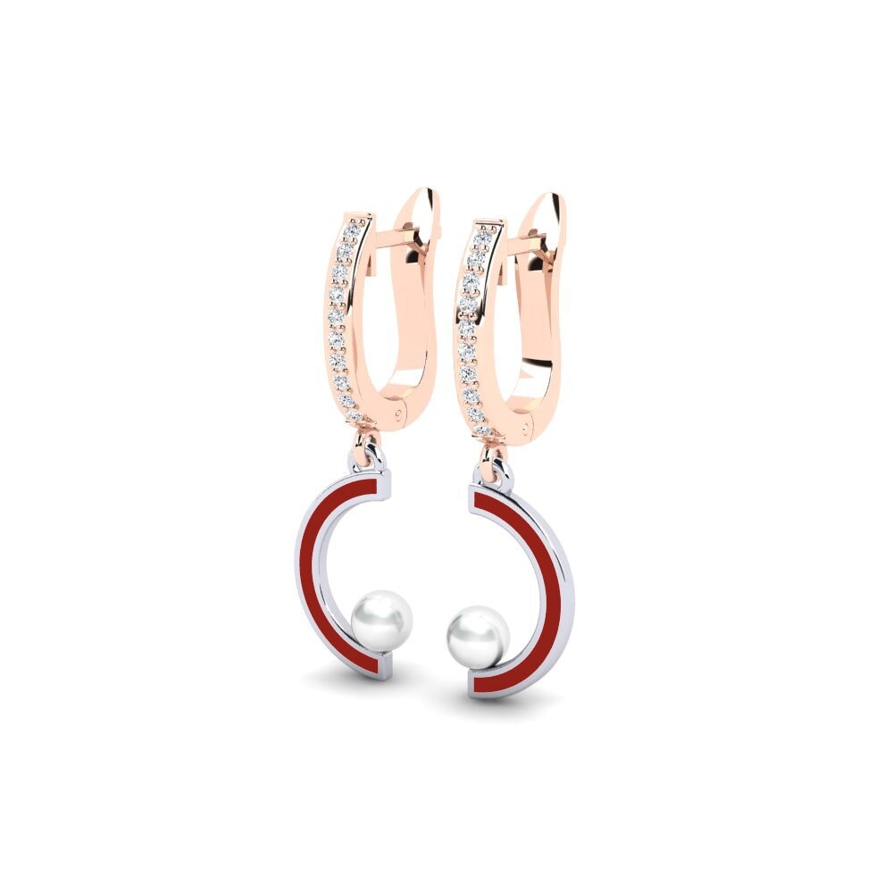 14k Oro Rosa & Blanco Pendiente de mujer Stellah